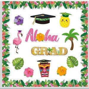79 pieces Hawaiian Luau Graduation Bulletin Board Set